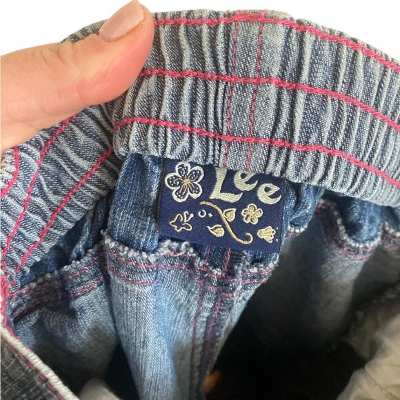 Vintage Y2K 2000s Lee Patchwork Denim Jeans with Flower Appliques, Size 6 - Picture 2 of 7